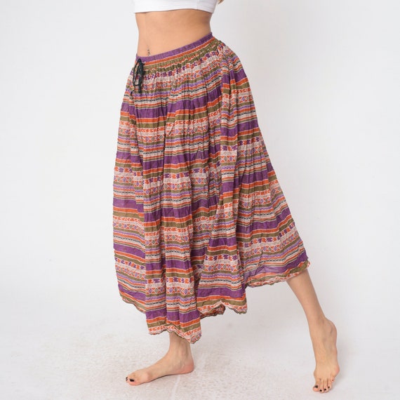 Geometric Striped Broomstick Skirt 90s Capezio Mi… - image 5