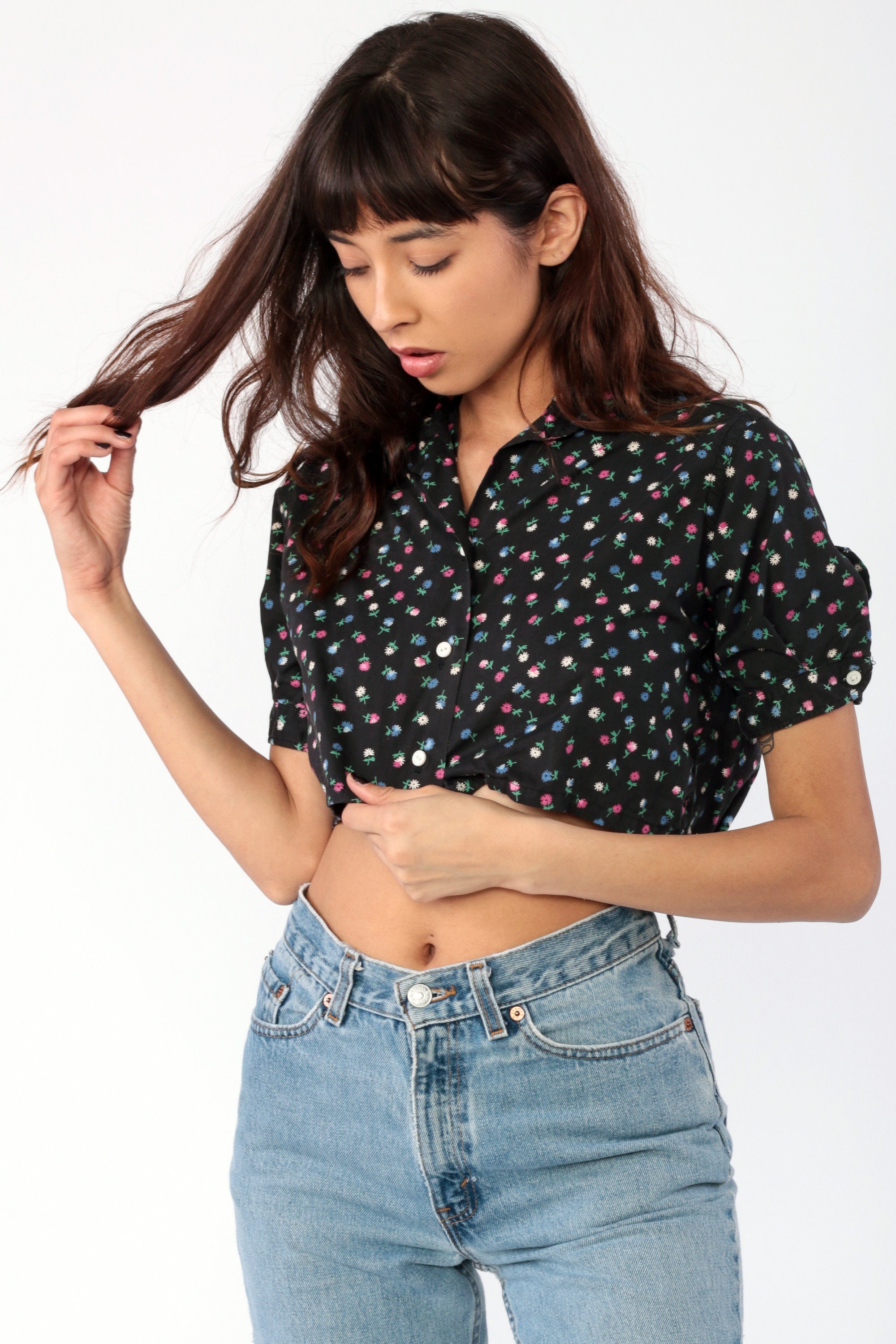 black floral shirt women's