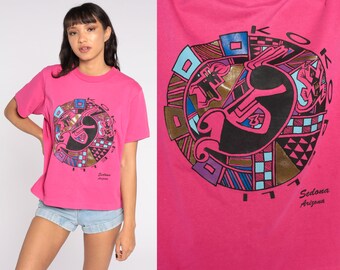 Sedona Arizona Shirt 90s Kokopelli Tshirt Graphic Tee Hot Pink T Shirt Vintage Tee Medium