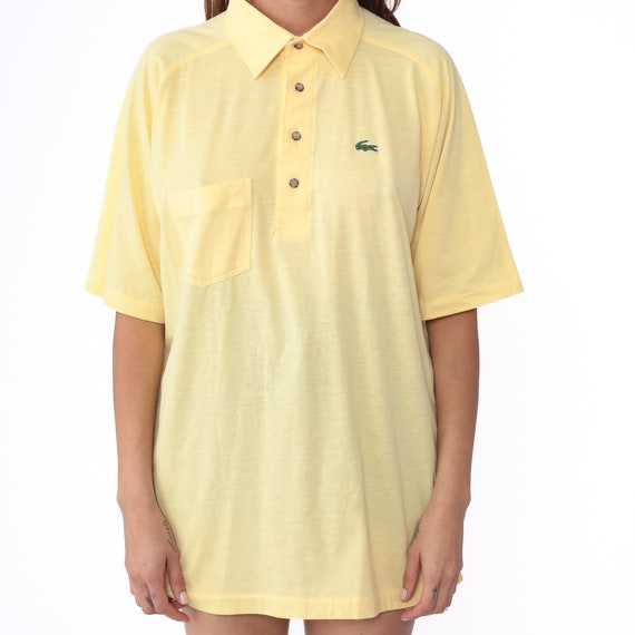 Yellow Lacoste Polo Shirt 90s Izod Collared Shirt… - image 5