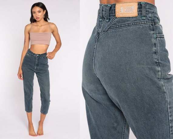 Tapered Black Jeans Vintage Mom Jeans Tapered Jeans 90s LEE Jeans High Waisted Jeans Mom 80s Denim Pants Small 26