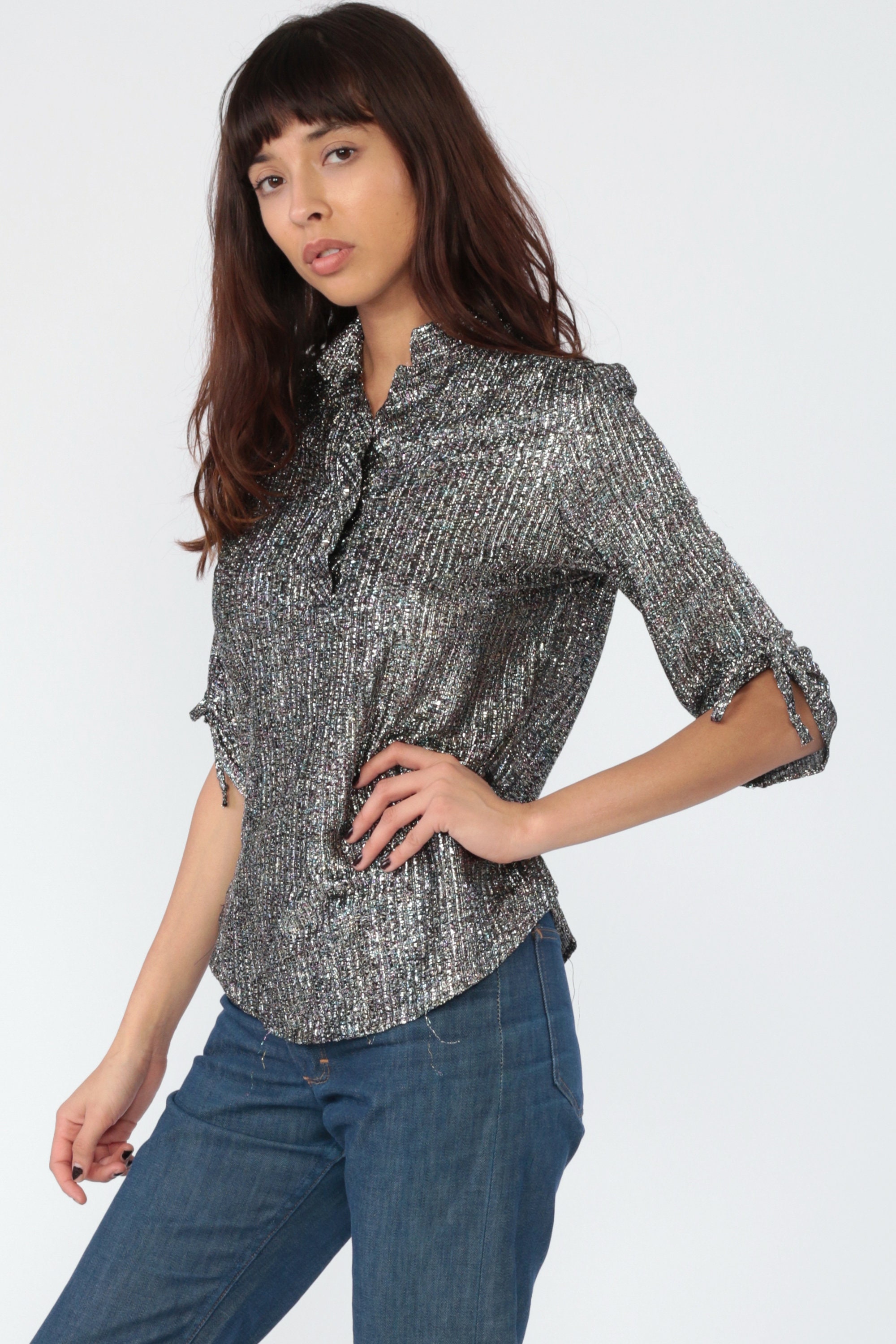 metallic rainbow shirt