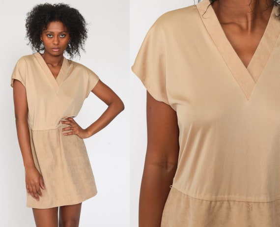 Plain top tan dress