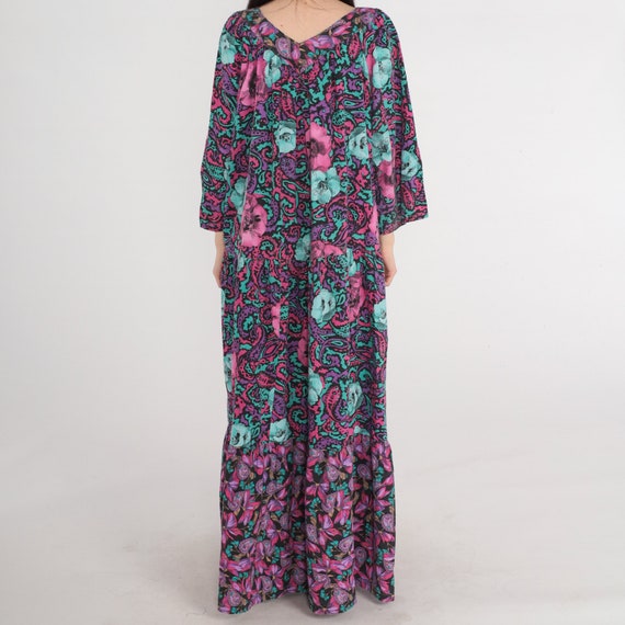 Long Floral Dress 90s Boho Maxi Dress Paisley Flo… - image 5