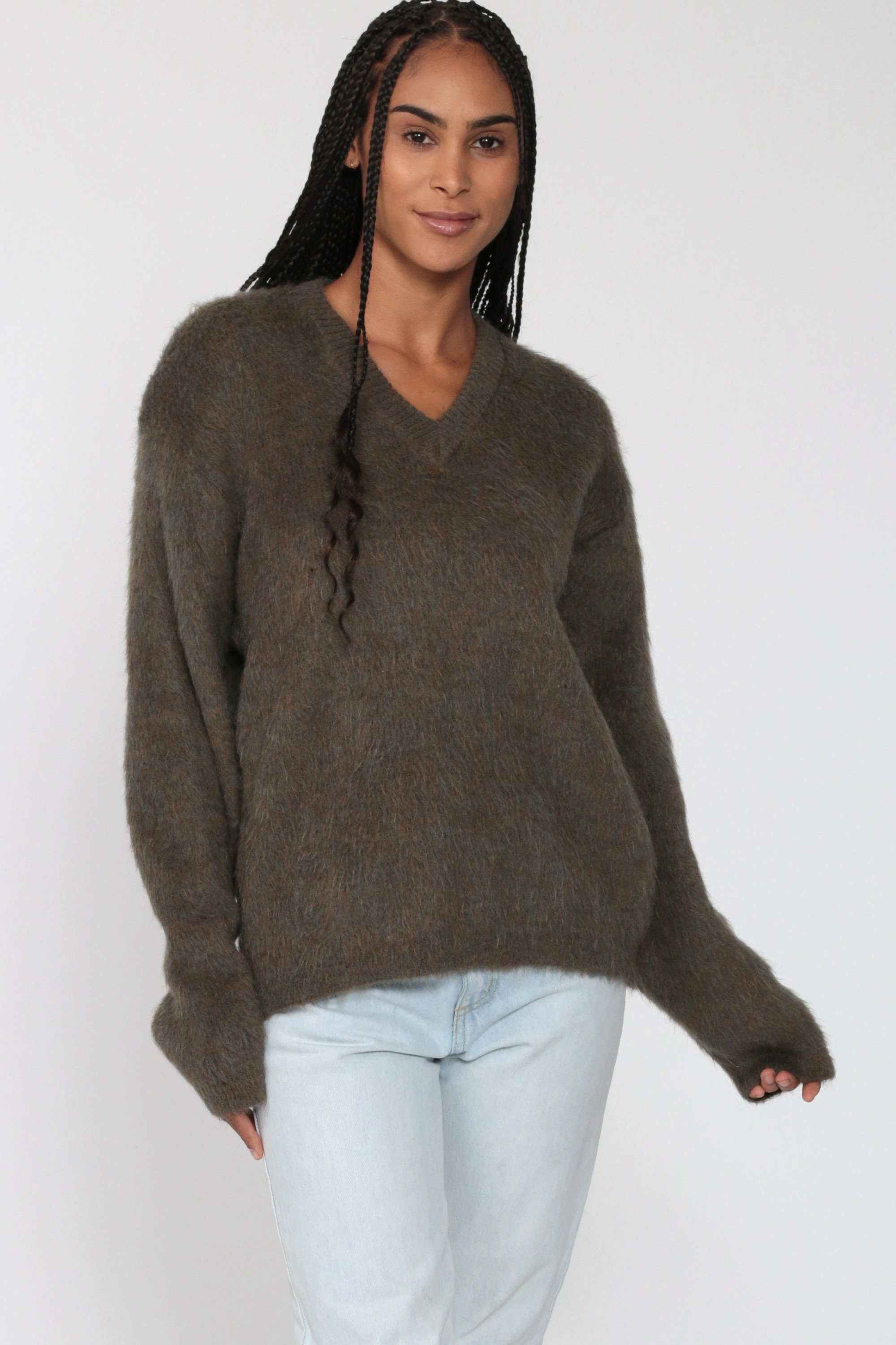 medium brown sweater
