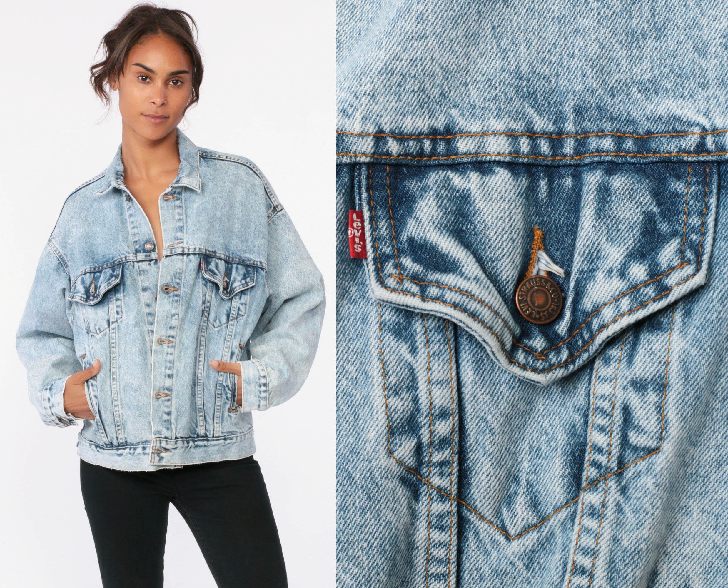 levis acid wash denim jacket