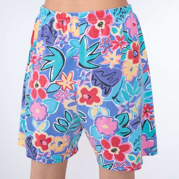 Tropical Floral Shorts 90s Wide Leg Shorts High W… - image 7