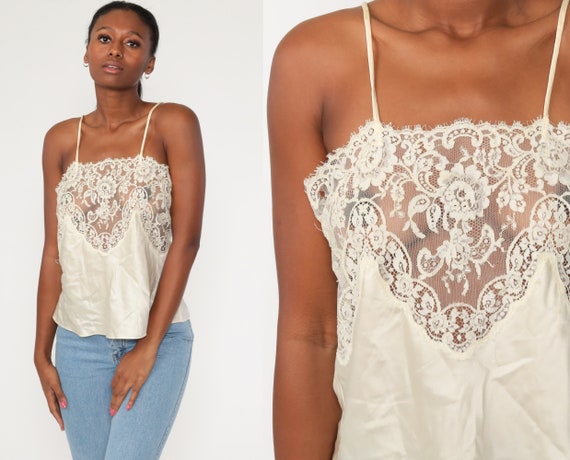 Lingerie Top Lace Christian Dior Camisole Cream Si