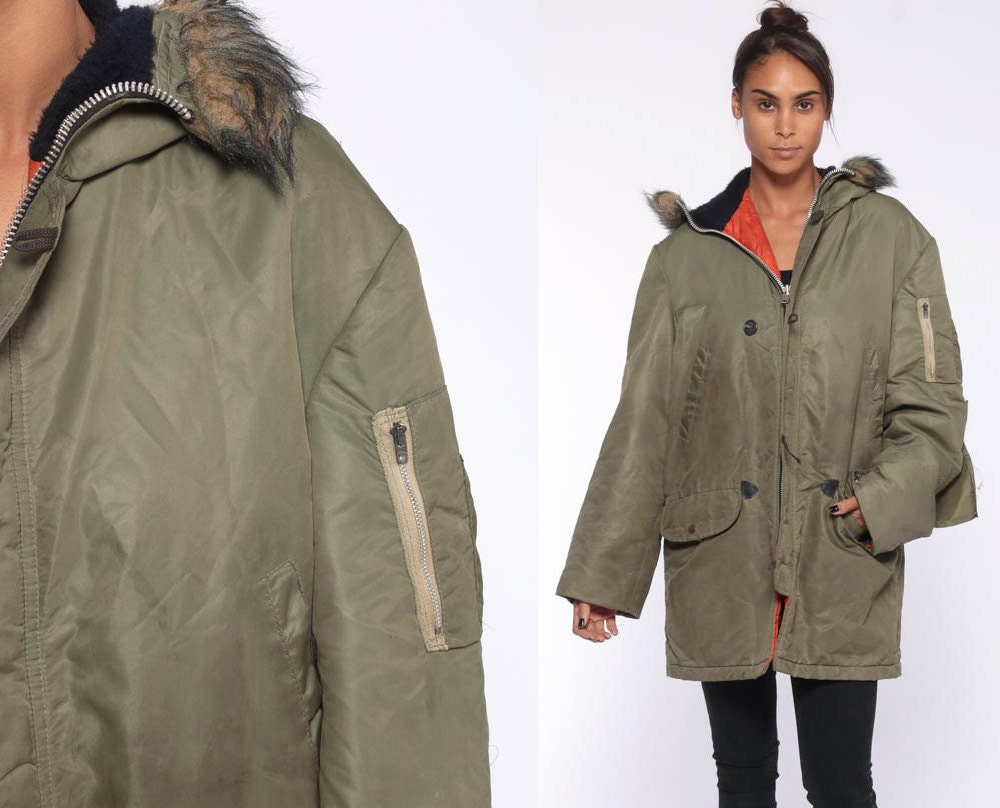 Army Parka Jacket Hooded Parka Coat 