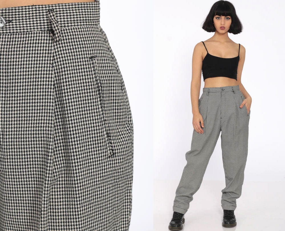 checkered print pants