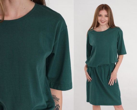 slim fit dress slacks Kelly Green Cotton Mini Shirt Dress - Casual Dresses main image 1