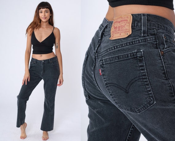 Black Levis 517 Jeans 90s Bootcut Levi Jeans Flared Denim Pants 