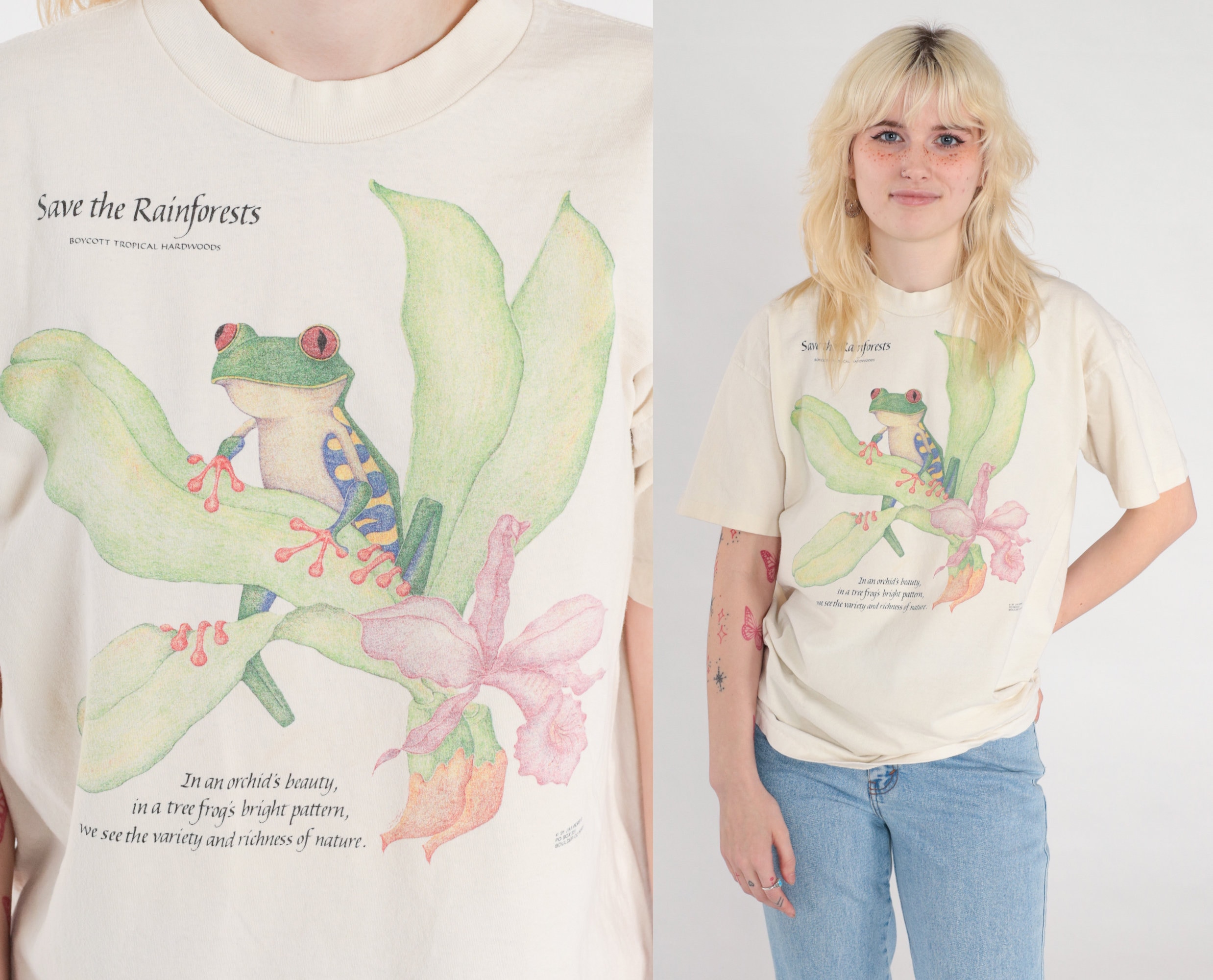 Save The Rainforest Tee Shirt - Rainforest Tree Frog Shirt Save The Rainforest Tee Shirt - Rainforest Tree Frog Shirt