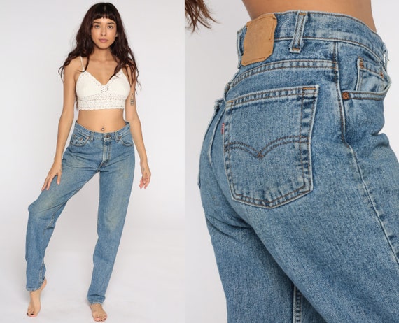 Levis Jeans 90s Tapered Levis Mom Jeans High Waist Levi Strauss Jeans Denim  Pants Vintage Blue Denim High Waisted Medium 31 -  Sweden