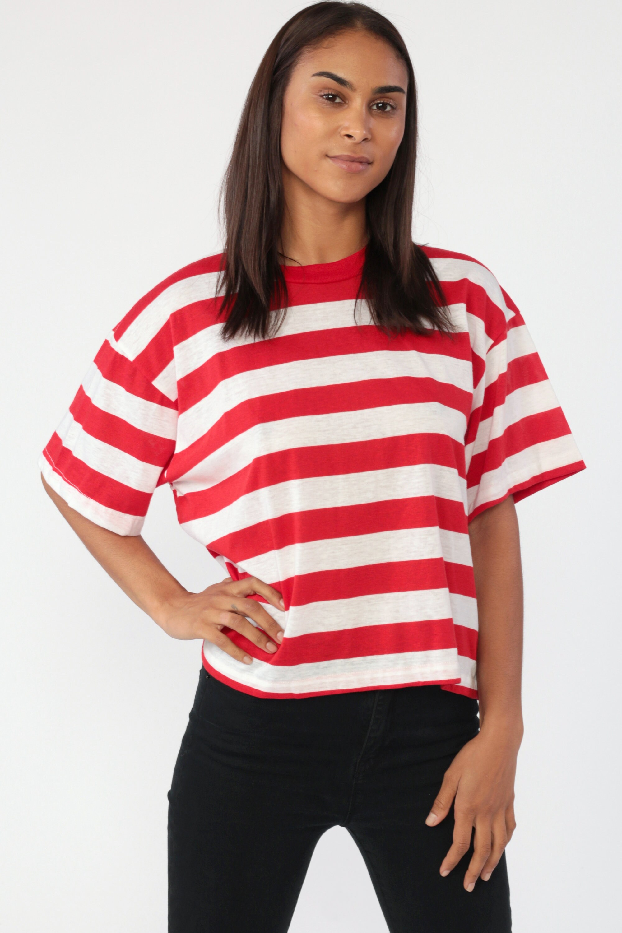 retro striped t shirt womens