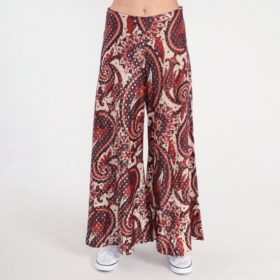 Paisley Bell Bottom Pants 70s Metallic Psychedelic Pa… Gem