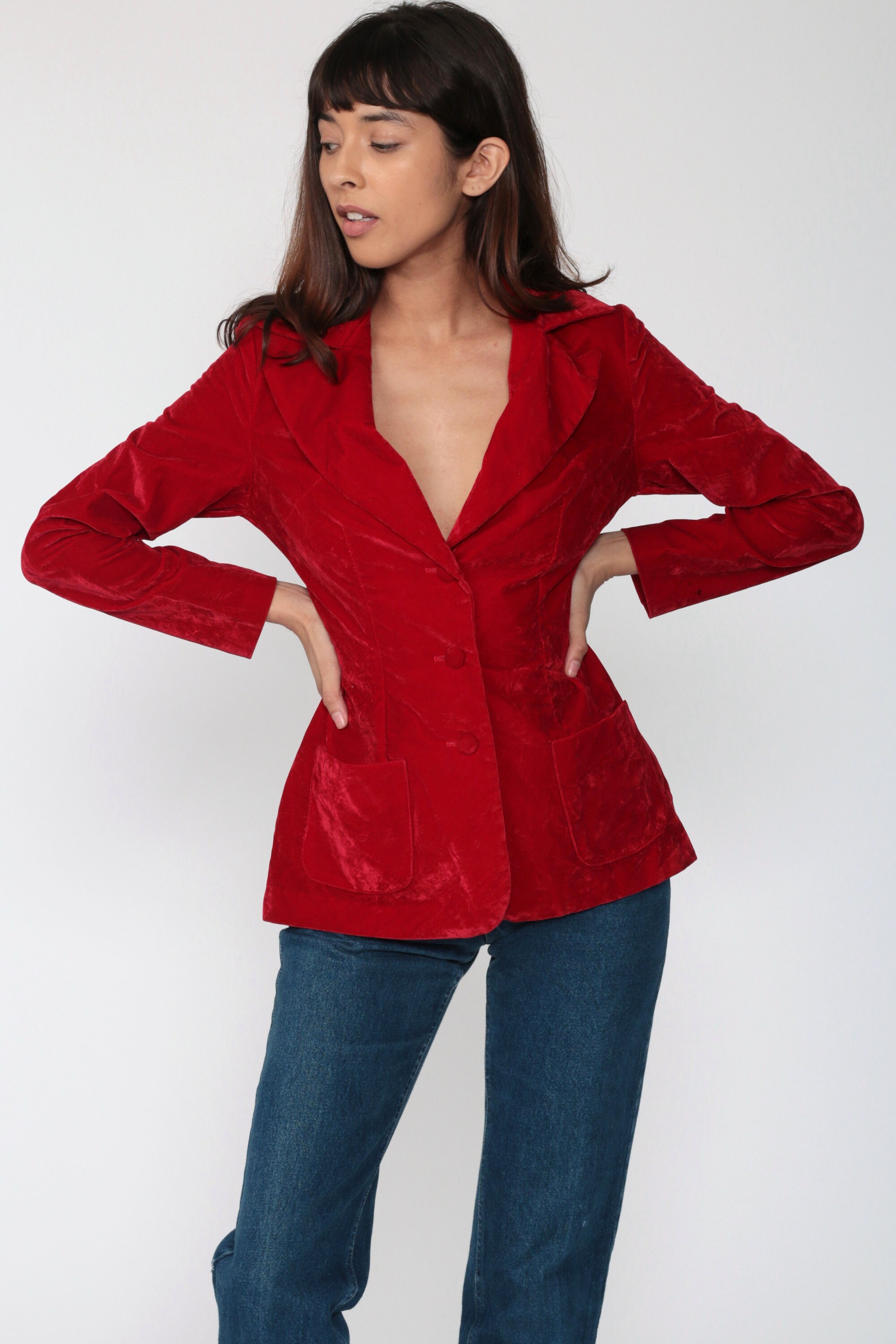 womens vintage velvet jacket