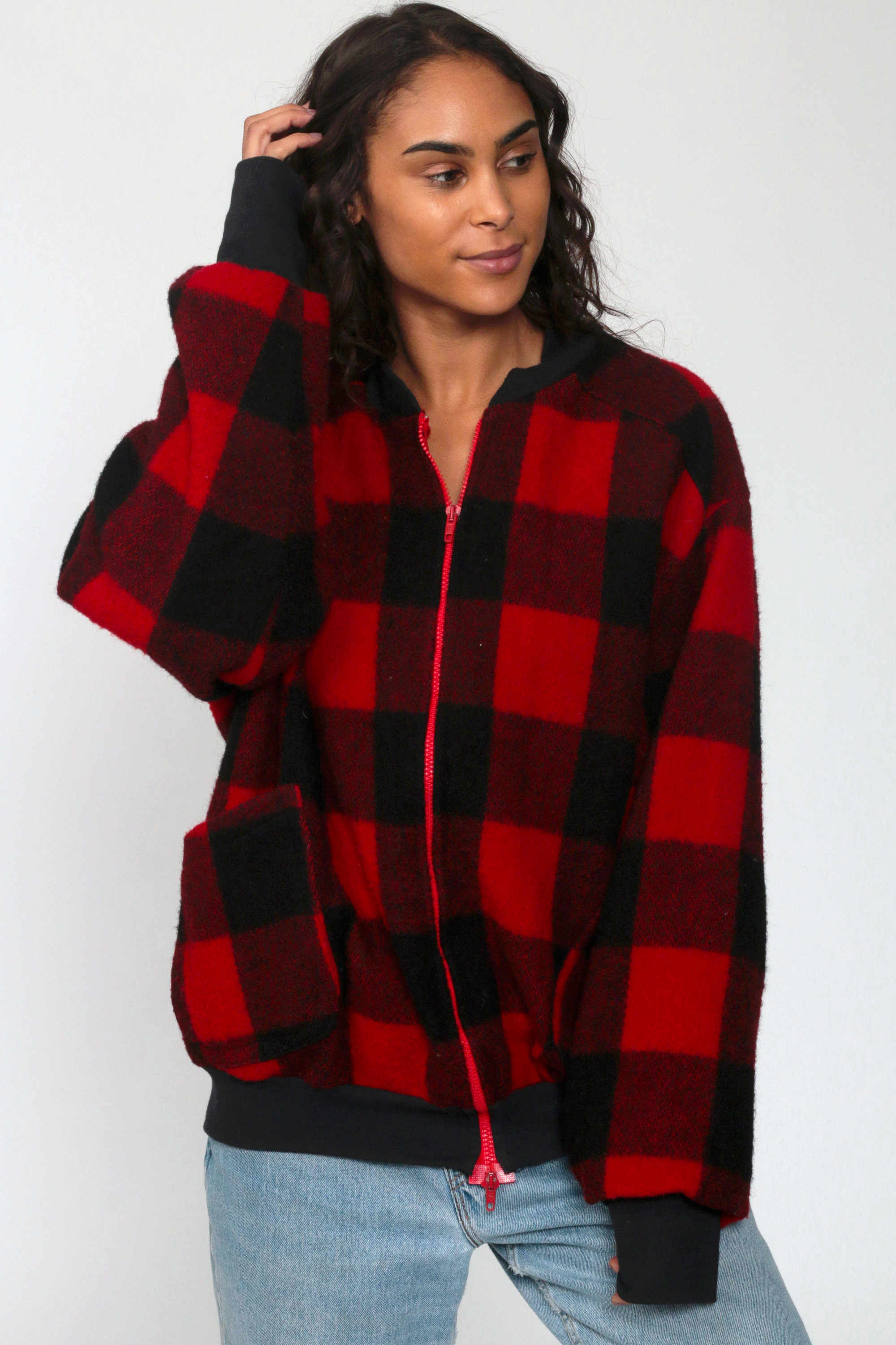 wool lined plaid jacket