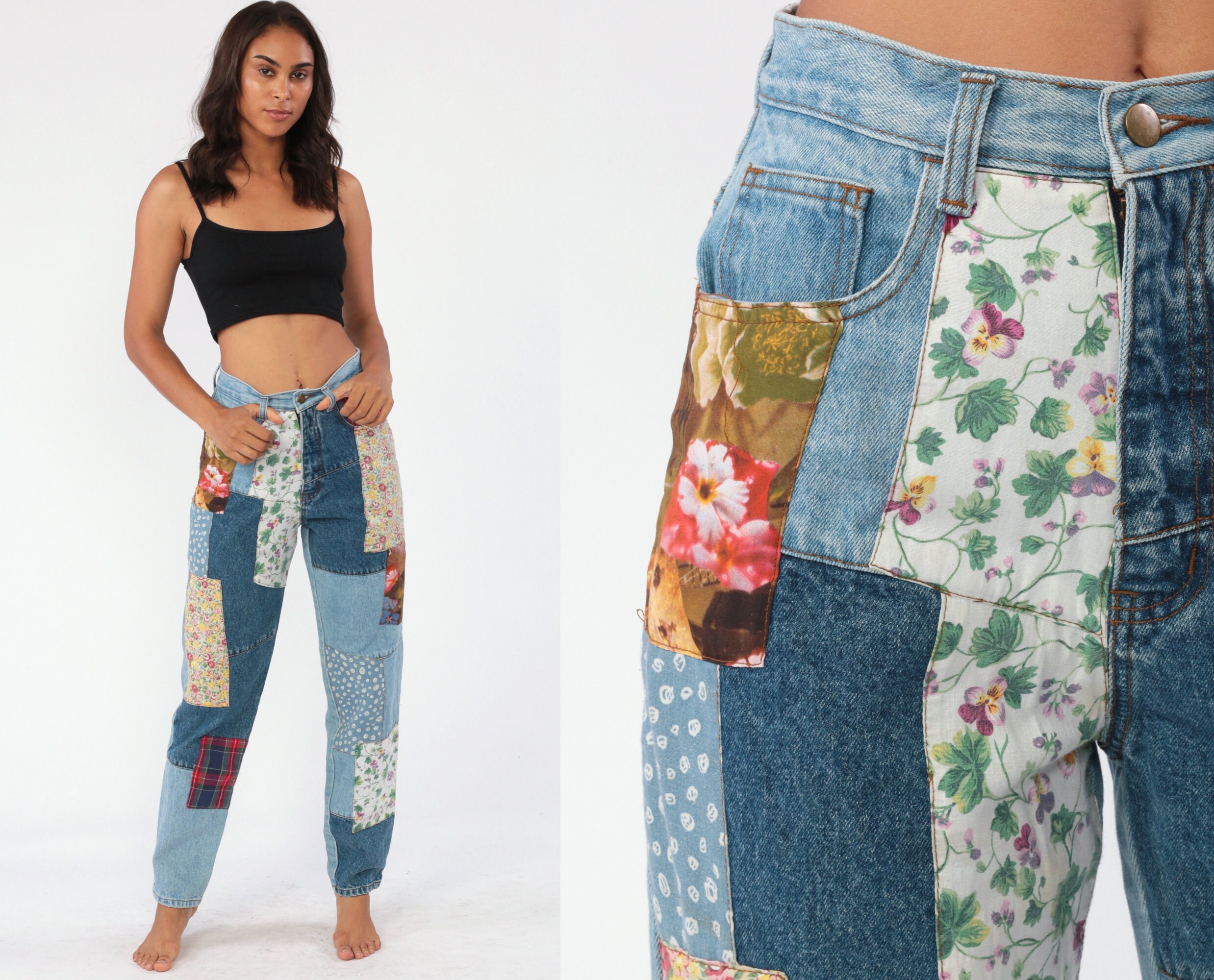 hippie jeans with patches