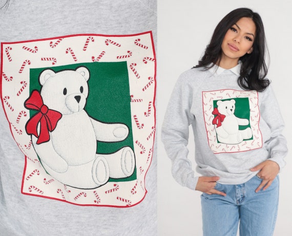 Teddy Bear Sweatshirt 90s Christmas Sweater Winte… - image 1
