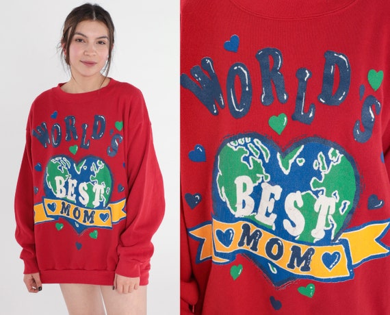 Mom Sweatshirt 90s World's Best Mom Sweatshirt Mo… - image 1