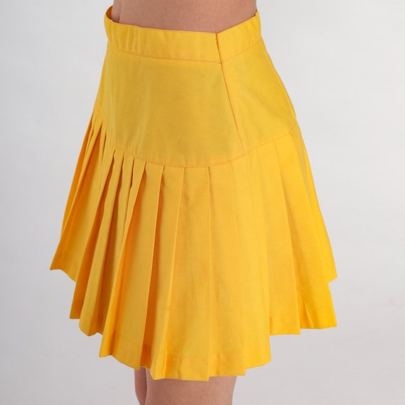 80s Cheer Skirt Yellow Pleated Mini Skirt Cheerleader… Gem