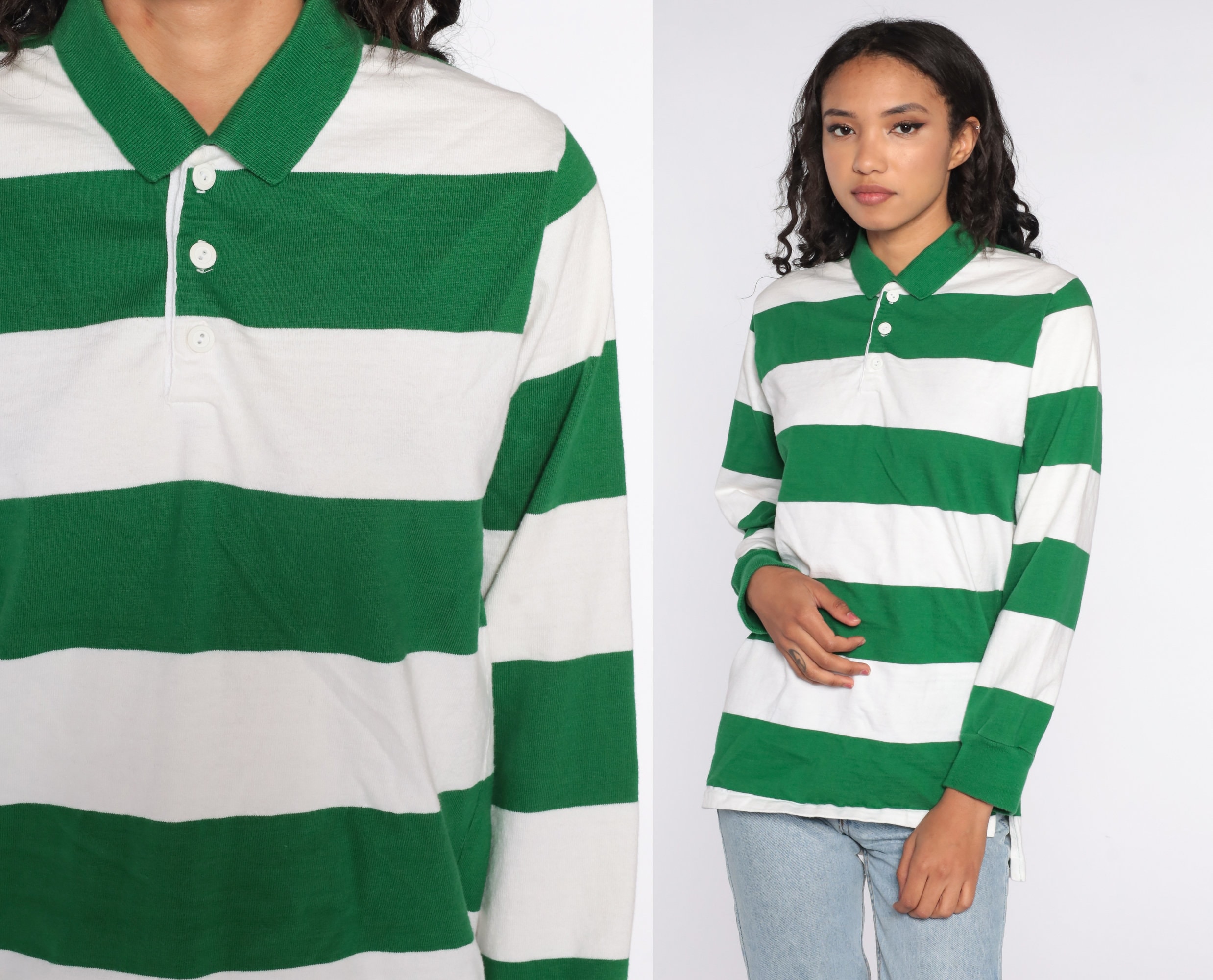 Green Striped Rugby Shirt — free download