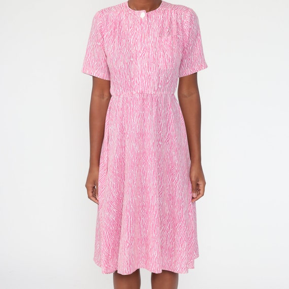 Tiger Print Dress 80s Pink Dress Animal Print But… - image 6
