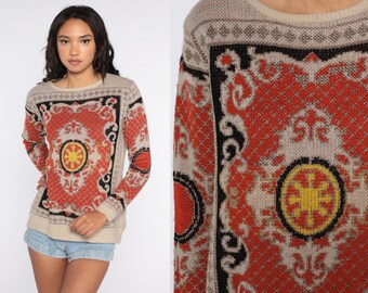 geometric print sweater