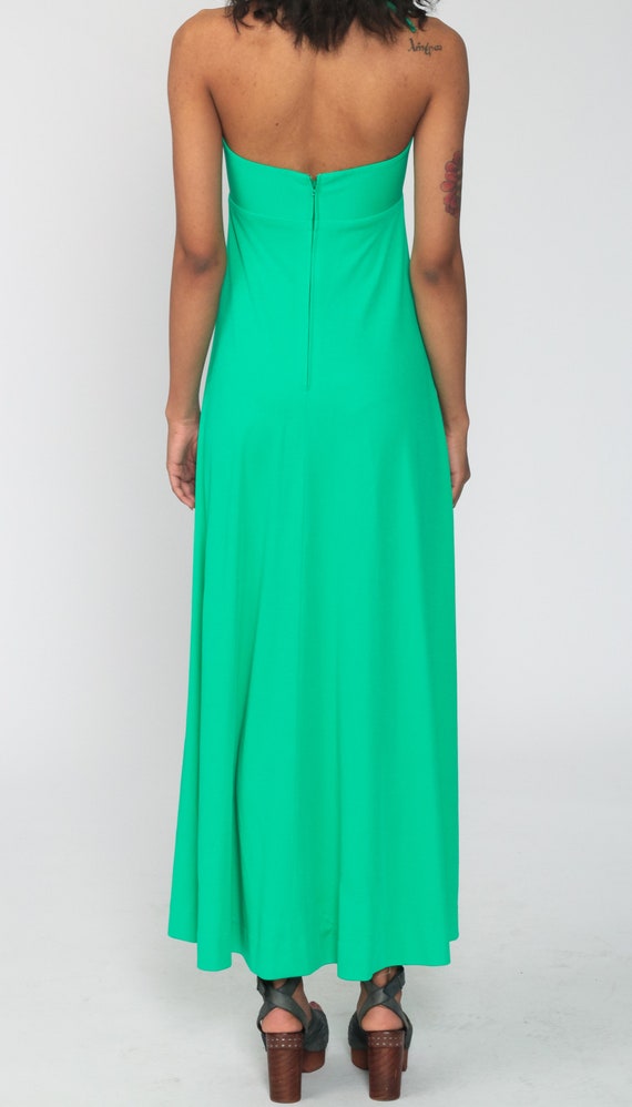 Wide Leg Jumpsuit Dress Brightt Green Hippie Pant… - image 7