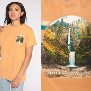Multnomah Falls T Shirt 90s Oregon Shirt Waterfall Nature Graphic Tee Columbia River Gorge USA Tourist Tshirt Retro PNW Vintage 1990s Medium