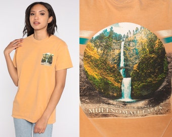 Multnomah Falls T Shirt 90s Oregon Shirt Waterfall Nature Graphic Tee Columbia River Gorge USA Tourist Tshirt Retro PNW Vintage 1990s Medium