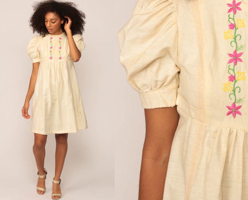 Puffy Sleeve Babydoll Dress