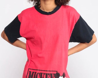 Micky Maus Shirt FASHION WITH ATTITUDE Walt Disney T Shirt 90er Jahre Grafik Cartoon T Shirt Vintage Retro Tee 1990er Jahre
