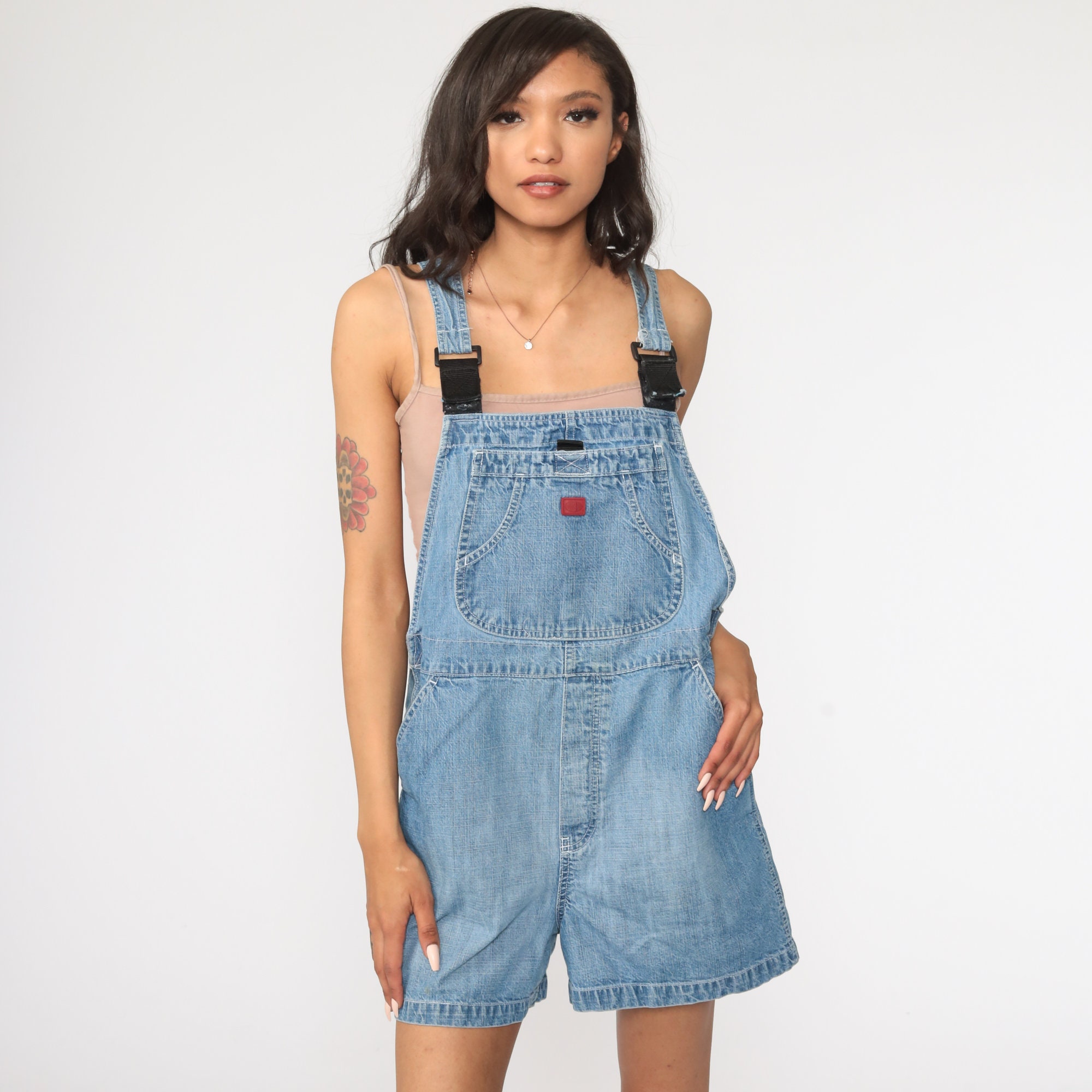 Short Overalls Denim Overall Shorts Bib Overalls Shortalls Jeans 90s Grunge Jean Blue Woman 