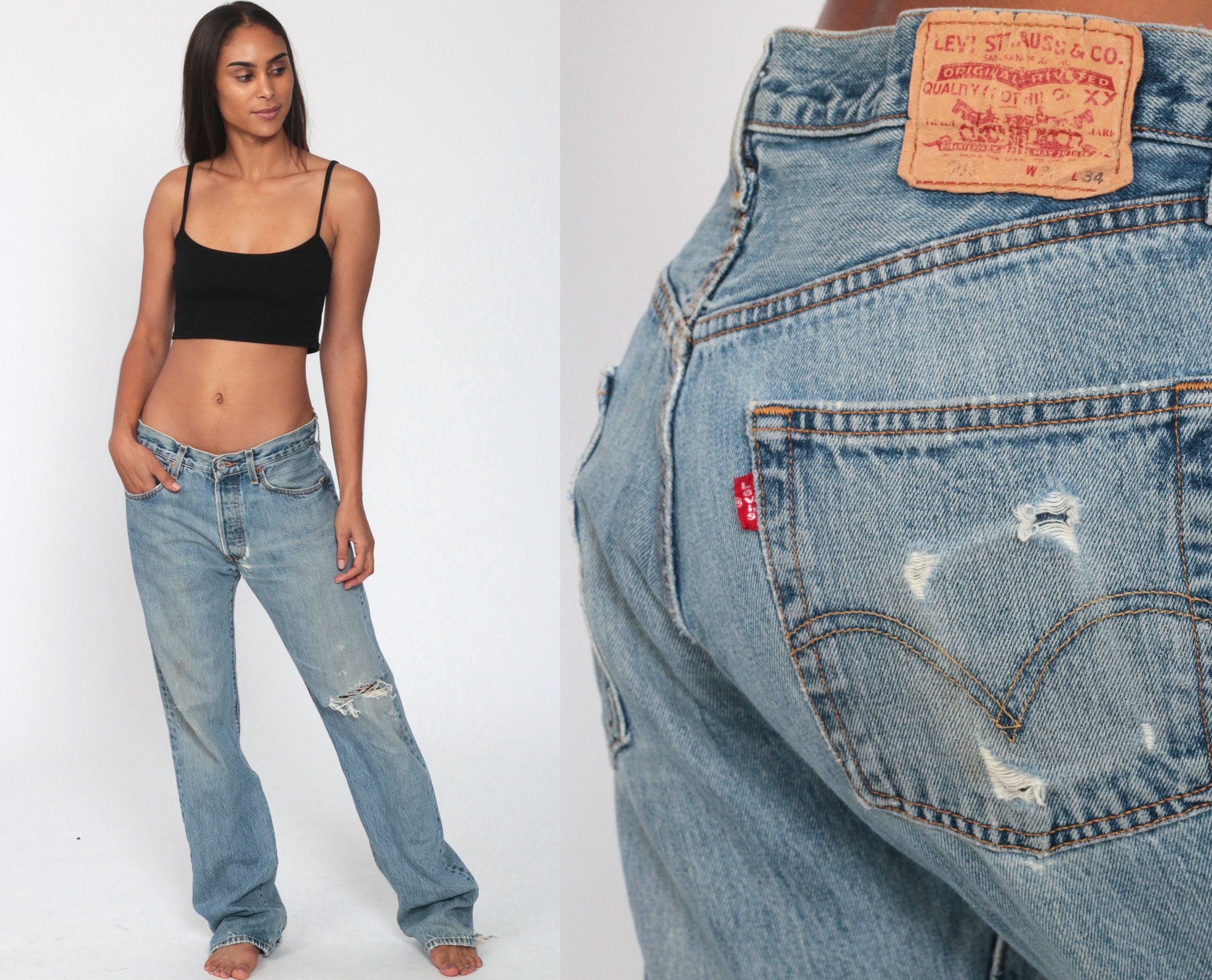 levi's ripped boyfriend jeans