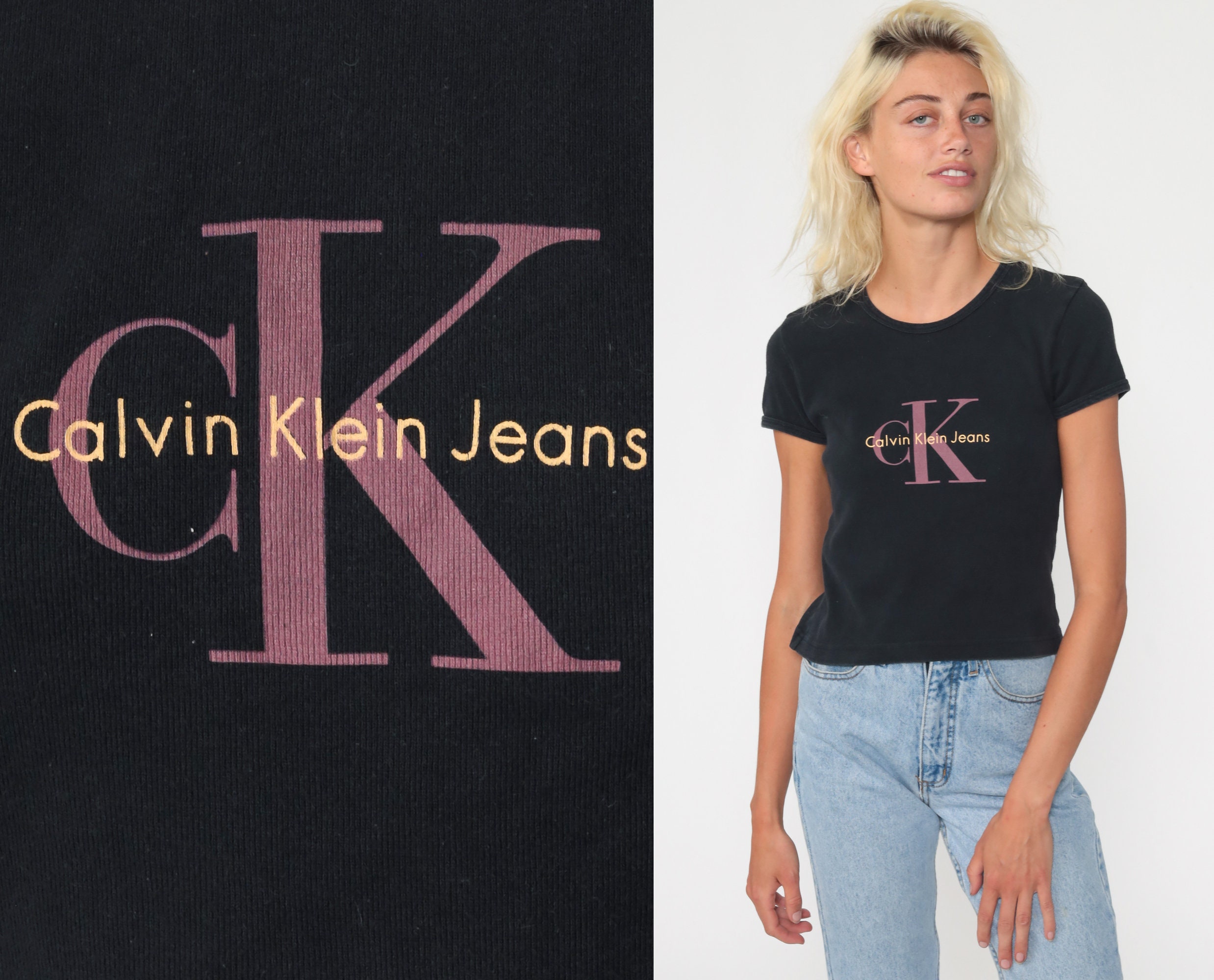 Calvin Klein T Shirt 90s TShirt CK Jeans Shirt Y2K Black Tshirt Graphic 00s Vintage Retro Baby Tee Girly Fit Small Medium xs Calvin Klein T Shirt 90s TShirt CK Jeans Shirt Y2K Black Tshirt Graphic 00s Vintage Retro Baby Tee Girly Fit Small Medium xs