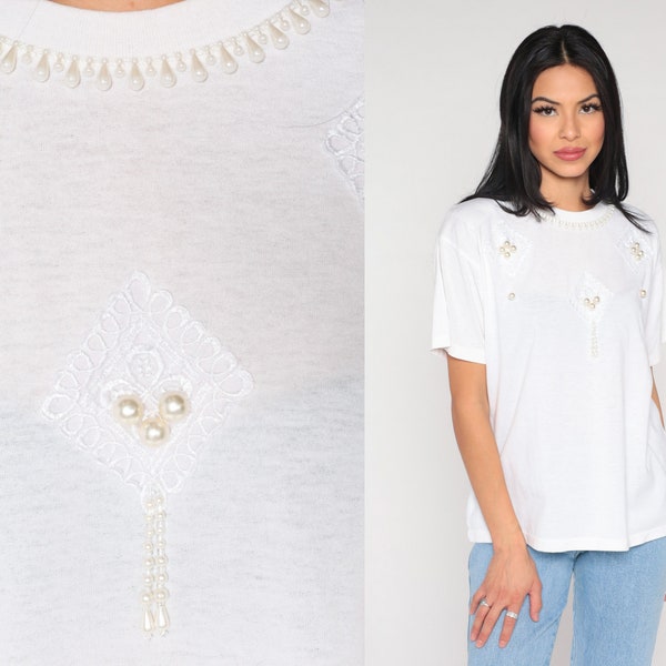 Pearl Beading Jacquard Shirt