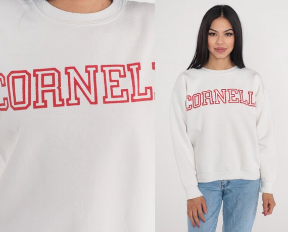 Cornell Sweatshirt 90s University Sweatshirt College Sweater Ithaca New York Bears Logo Shirt Ivy League Sports Graphic Vintage 1990s Large