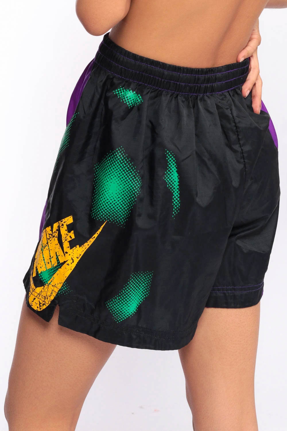 Nylon Nike Shorts 90s Swim Running Shorts Gym Athletic High Waisted Retro Jogging Shorts Purple