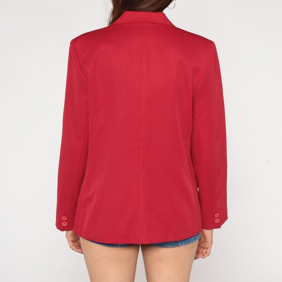 Red Blazer Jacket 80s Button Up Jacket Retro Busi… - image 6