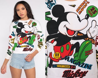 Mickey & Co Sweatshirt Walt Disney Mickey Mouse Sweater 90s Kawaii Disneyland Shirt Cartoon 1990s Vintage Retro Small xs s