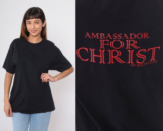 Vintage Ambassador for Christ Shirt 2 Corinthians 5:20 Bible Quote Shirt 90s Tshirt Christian T Shirt 1990s Graphic Religious Gospel Medium
