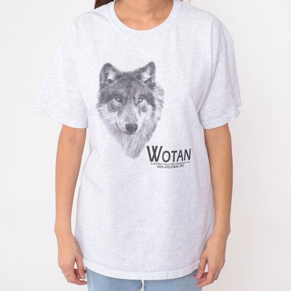 Wolf T-Shirt 00s Wotan Wolf Park Battleground Ind… - image 6