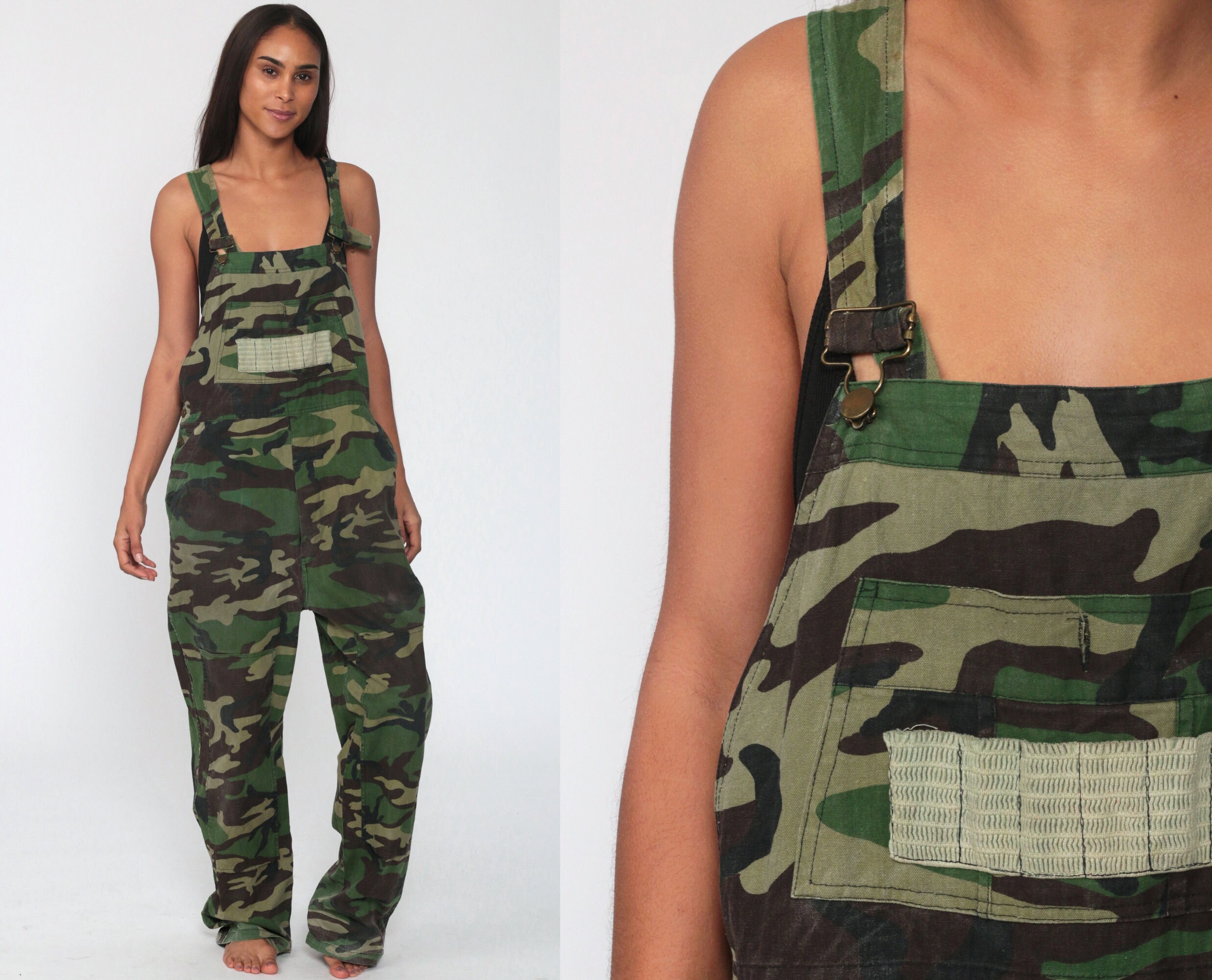 army print dungarees