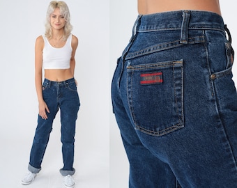 Dark Wash Jeans Y2k Jeans Retro Pierna Recta Pantalones de Mezclilla Rasgados Mid Rise Distressed Retro Boyfriend Vintage 00s Extra Small xs 26 Alto Largo