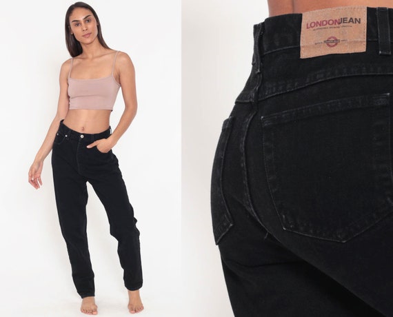 Black Denim Jeans LONDON JEAN Mom Jeans 90s Relaxe