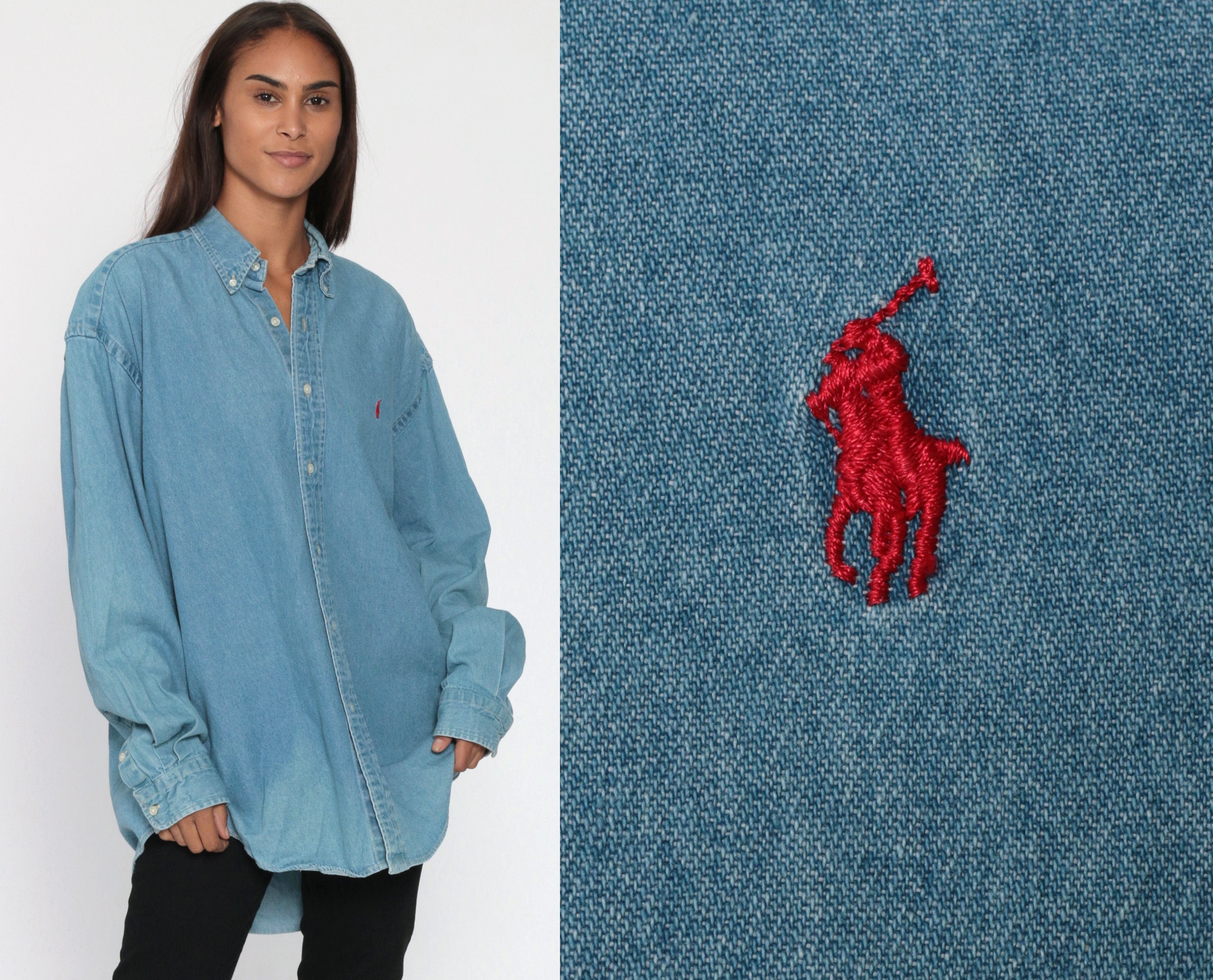 ralph lauren denim long sleeve shirt