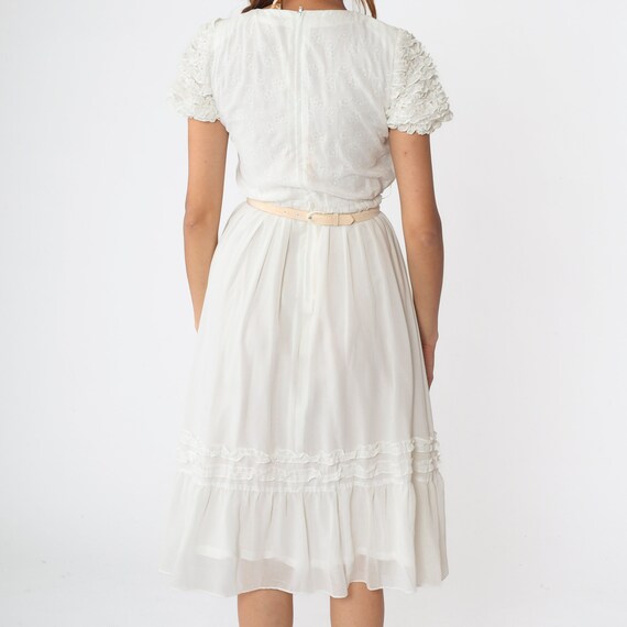 White Ruffled Dress 80s Cottagecore Party Dress P… - image 7