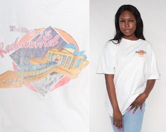 Hard Rock Cafe Shirt 90s Orlando Resort T-Shirt Florida Kingdom of Rock and Roll Graphic Tshirt 1990s White Vintage 1990s Extra Large xl